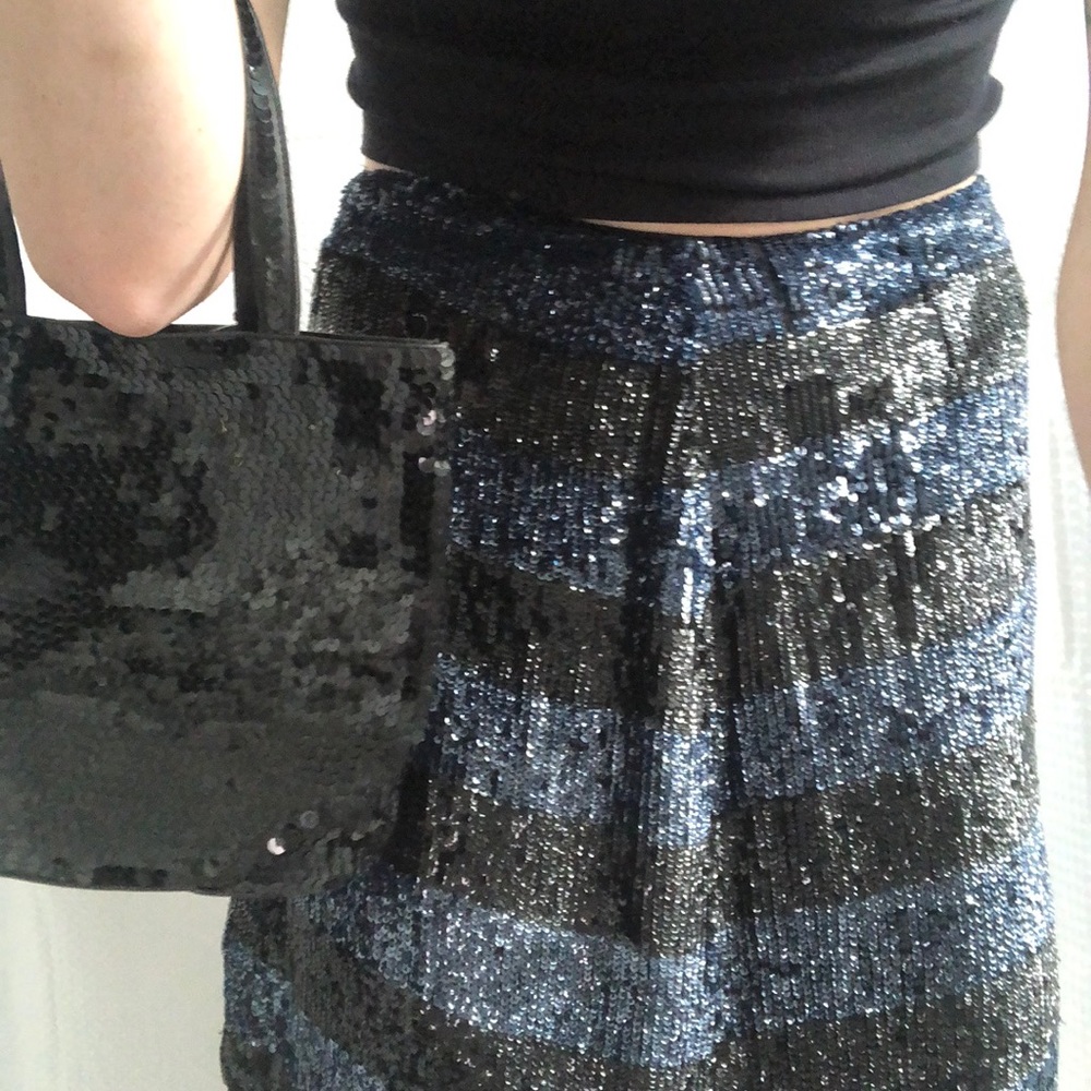 Vintage Emporio Armani Silk Sequin Mini-Skirt - Picture 4 of 14